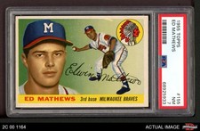 1955 Topps #155 Eddie Mathews Braves HOF PSA 7 - NM