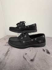 Sperry Women  s 7.5 Black Leather Memory Foam Lace Up Boat Shoes STS89348