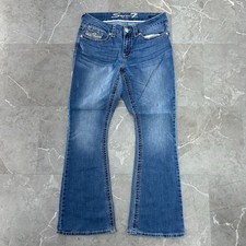 Seven7 Jeans Womens 10 Boot Cut Distressed Faded Embellished