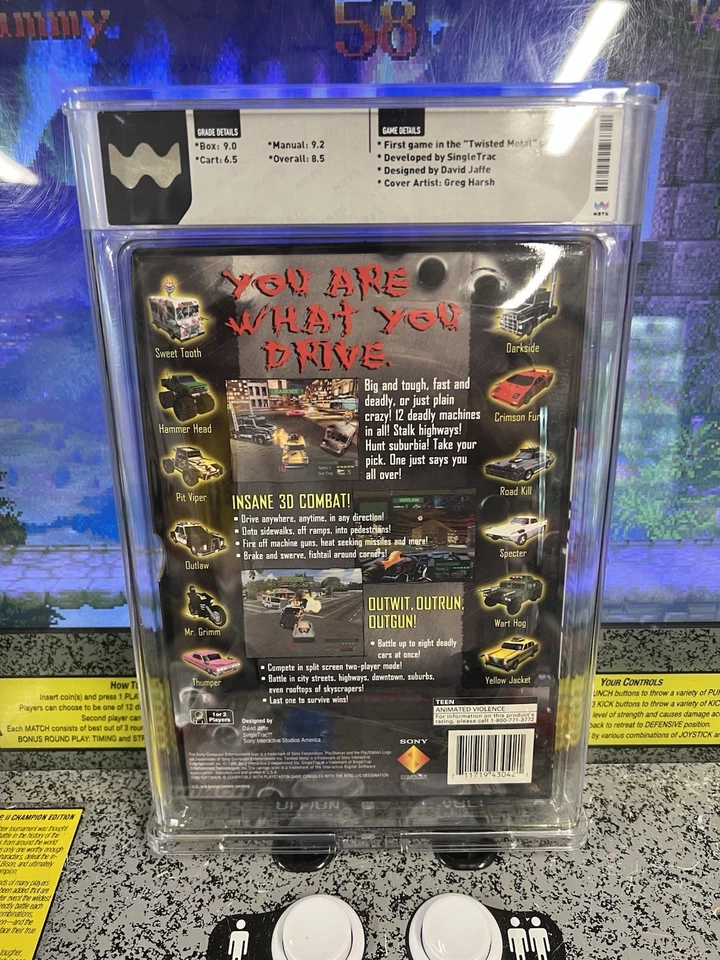 1995 PS1 Twisted Metal Long Box Longbox Graded WATA CIB 8.5 Complete 9.0 Box! - Image 3 of 4