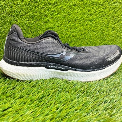 Saucony Triumph 19 Mens Size 10.5 Black White Athletic Running Shoes Sneakers