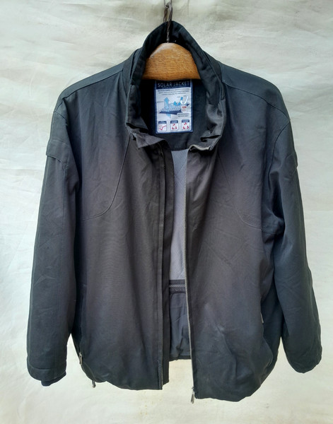 Chaqueta Solar Deportiva Zegna Hombres Grande Negra Calor Integrado Esquí Invierno Gorpcore