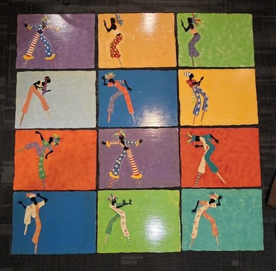 12 'MOKO JUMBIE' Handmade Mardi Gras Stilt Walker Paintings New Orleans