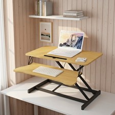 32" Height Adjustable Office Desk Riser Standing Desk Converter w/ Keyboard Tray