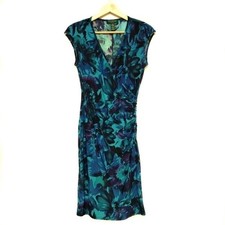 Ralph Lauren Sleeveless Knee Dress Blue Navy Multi Size 2 Japan