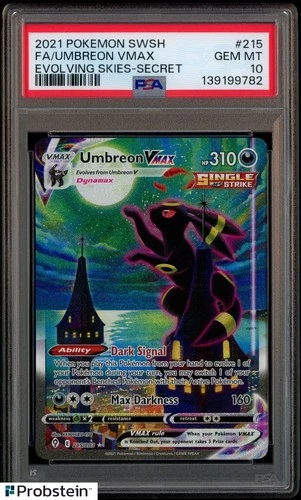 2021 Pokemon SWSH Evolving Skies #215 FA/Umbreon VMAX Secret PSA 10