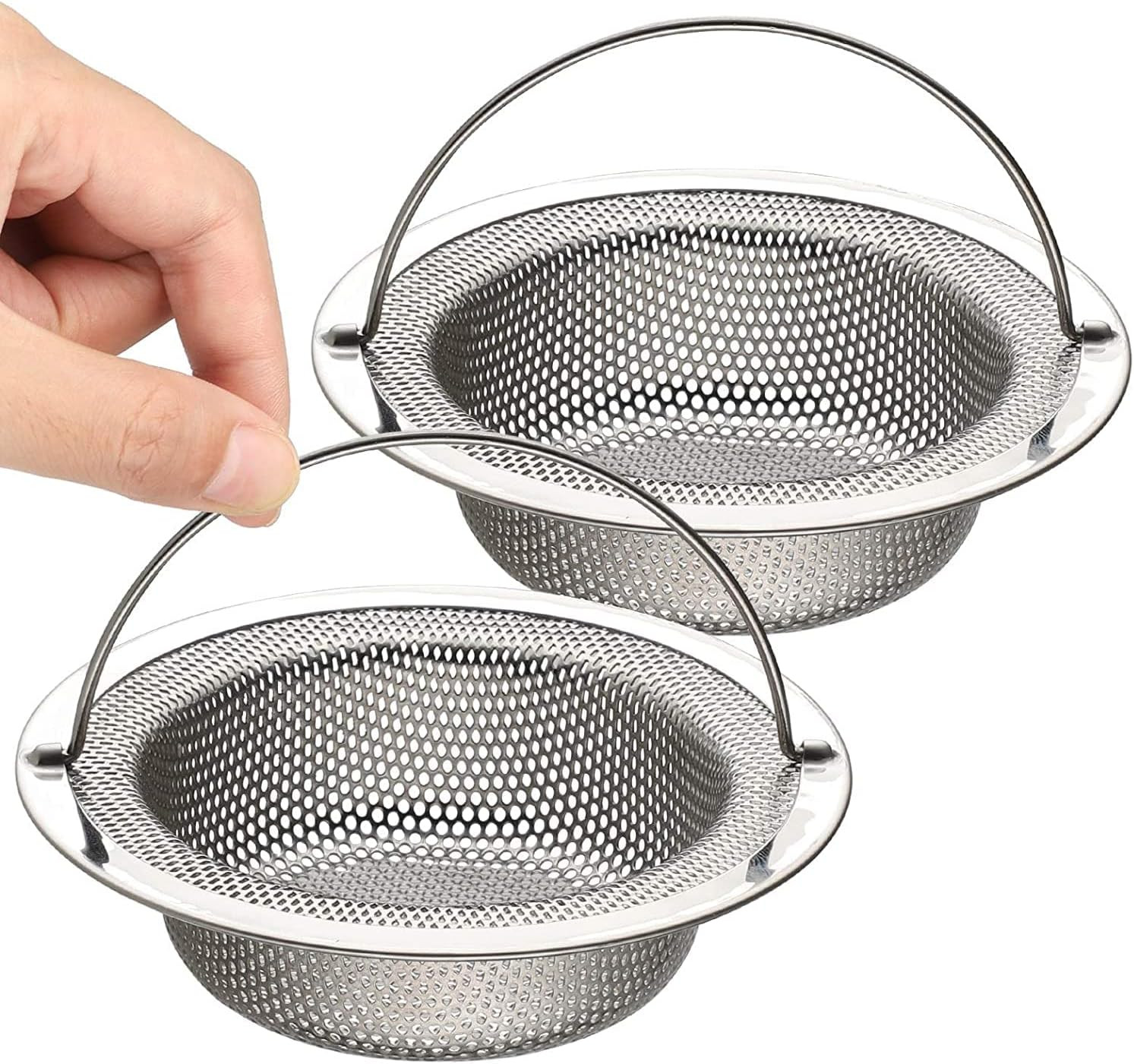 Set 2 Colini Lavello Cucina Acciaio Inox | Filtro Scarico Professionale