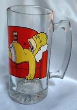 Rare! The Simpsons Colorful Homer Asleep On Couch Glass Stein Mug 25oz Icup Inc