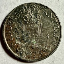 1975 Netherlands Antilles 25 Cents - Nickel Coin - World Coin