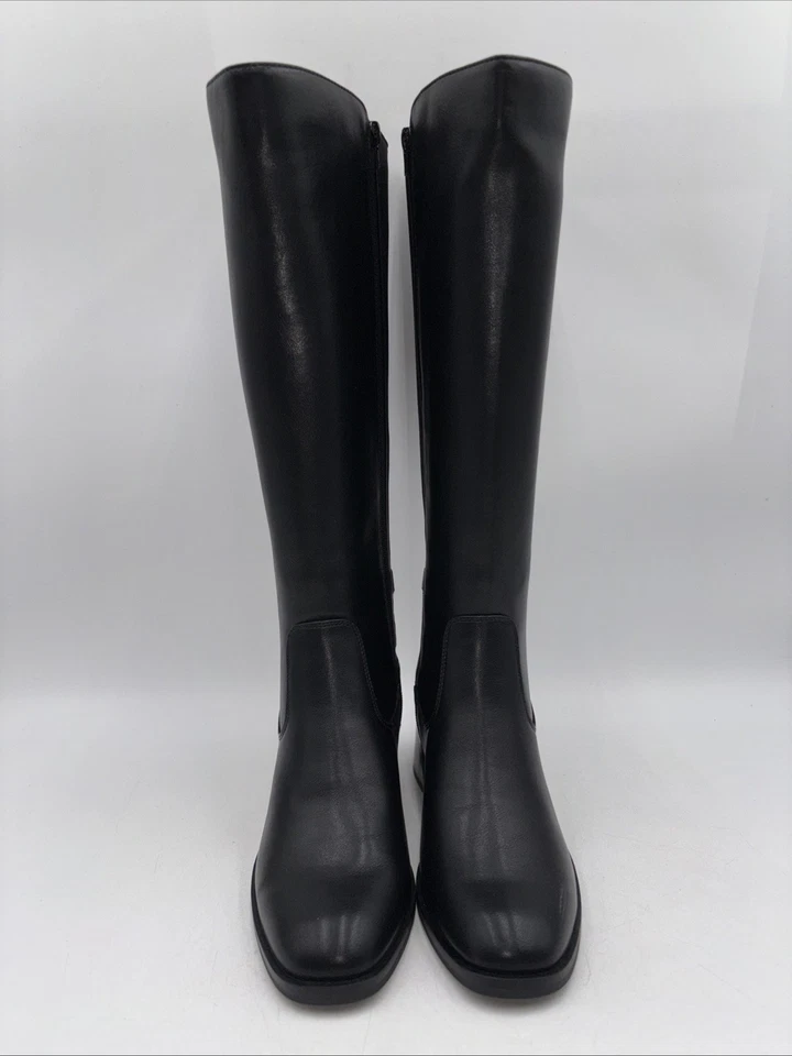 Bota de pantorrilla ancha Unisa Apryl cuero sintético negro talla 8 W Foto 2 de 4