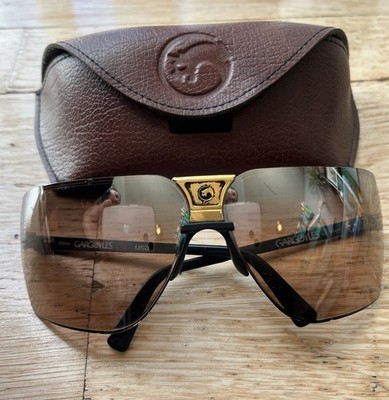 Vintage Gargoyles Sunglasses 85mm Brown? Gold Mirrored 80s With Case