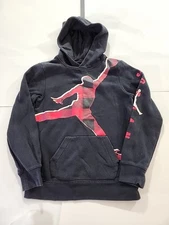 Nike Air Jordan Jump man Hoodie Boys Pullover Black Red Sweatshirt Large rare