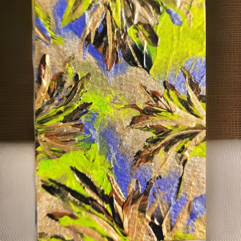 ACEO Original Abstract Acrylic Unique Painting One of a Kind, 2.5 x 3.5 in.