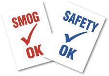 Static Cling Inspection Stickers - Safety Ok Or Smog Ok Red Or Blue 100 Pack Static Cling Inspection Stickers - Safety Ok Or Smog Ok Red Or Blue 100 Pack