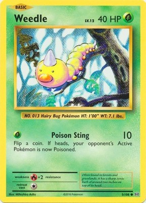 Weedle - 5/108 - Common - XY Evolutions - Pokemon TCG - Lightly Played