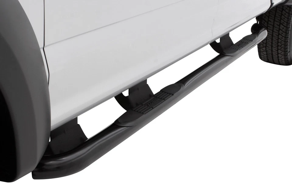 For Chevy Silverado 2500 99-14 Lund 3" Cab Length Black Round Bent Tube Steps Foto 3 de 3