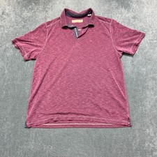 Tommy Bahama Polo Shirt Men Medium Heather Pink Collared Performance Golf Tennis