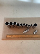 12pc.Vtg.Snap On 3/8 SAE Deep Socket Set “SFS”Series USA “Check Description”