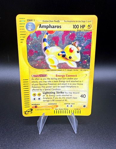 Pokemon TCG Ampharos Expedition Base Set Holo Rare 2/165 E-Reader LP