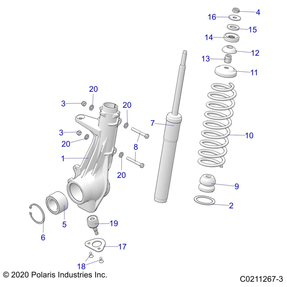 Polaris Left Hubstrut Assembly, 4 x 4, for RANGER Models, Genuine OEM - 1822825 - Image 2 of 2