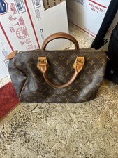 Louis Vuitton Speedy 30 Monogram ? Canvas Bag Brown Vintage Leather - 891FC