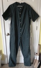 Men  s Painting Coveralls Jumpsuit Green Size Large L Snap Front SS