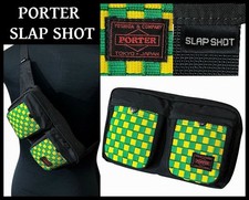 Limited PORTER x SLAP SHOT Body Bag Waist Bag Black Green Yellow Japan