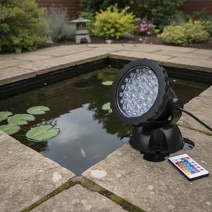 12W RGB Pond Lights With Timer – IP68 Submersible LED Spotlights For Fountains, Waterfalls & Outdoor Gardens (2-Pack)