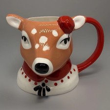 Threshold Target Ceramic 3D Anamorphic Cute Girl Reindeer Christmas Coffee Mug