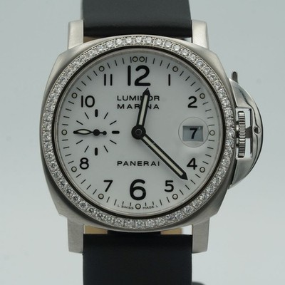 PANERAI LUMINOR MARINA PAM00050 HERREN UHR STAHL AUTOMATIK 40MM TOP DIAMONDS