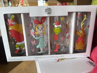 Hallmark Dr. Seuss the Grinch stole Christmas drinking glasses set of four new