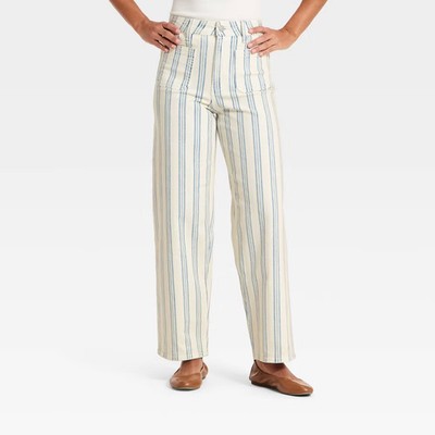 Women's Highest-Rise Striped Sailor Straight Jeans - Universal Thread