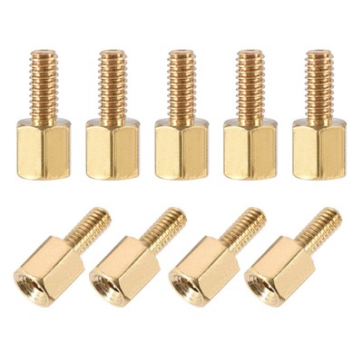 M2.5 x 6 mm + 4 mm Male to Female Hex Brass Spacer Standoff 50pcs