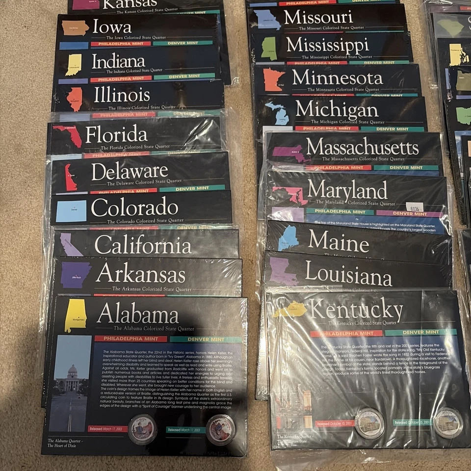 75 US STATE SET American Statehood Quarters 1999 - 2008 Colorized - Image 2 of 4