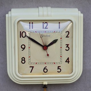 Vintage Sessions Electric Kitchen Wall Clock Self Starting Movement Runs But...