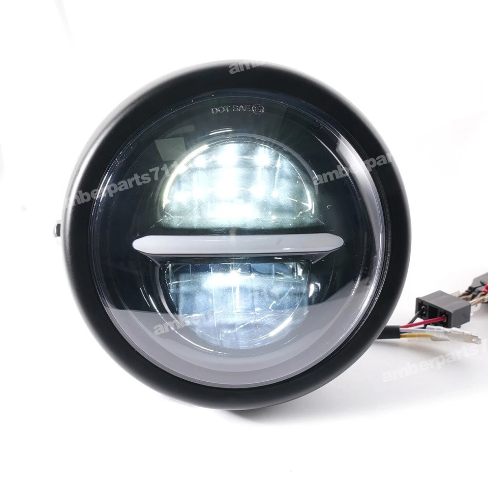 For Indian Scout Bobber 2017-2021 5.75" LED Headlight Hi/Low Beam W/ lamp Shell - Image 4 of 4