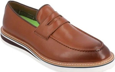VANCE CO. Men's Black Faux-Leather Albert Slip-On Penny Loafers SZ 11.5