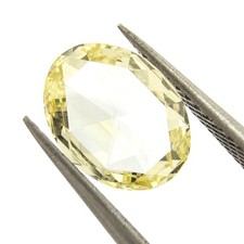 0.92ct GIA Fancy Light Yellow Oval Rose Cut Natural Diamond VS2 Loose Stone 3586.96 per carat