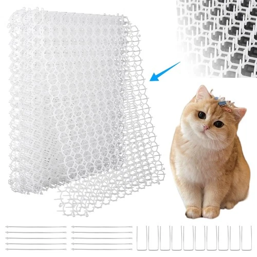 Cat Scat Mat with 8 Metal Pegs Outdoor 400x30CM Anti Cat Spikes Cat black