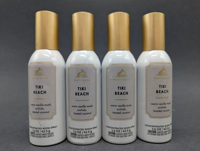 Qty (4) White Barn Tiki Beach Concentrated Room Spray 1.5 oz Bath & Body Works