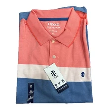 IZOD Mens Advantage Performance Short Sleeve Polo Shirt Size XL In Dubarry Color