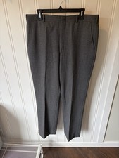 VTG Orvis Men's Gray Flat Front Dress Trousers 36x30 Made in USA