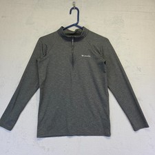 Columbia Sweater Youth L 14/16 Gray Mock Neck Performance Athleisure Lightweight