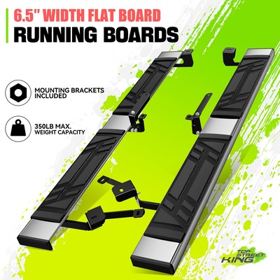 6.5'' Rectangular Flat Polished Step Pad Running Boards for Toyota RAV4 06-18