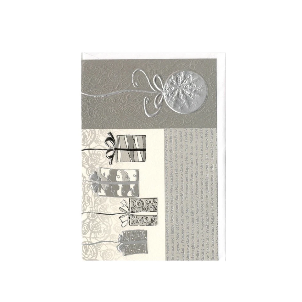 Biglietto d'auguri NATALIZIO - Argento Pacchi Regalo - Natale capodanno augurale - Immagine 2 di 2