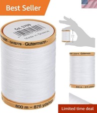 Gutermann 25049 Natural Cotton Thread Solids 876 Yards-White