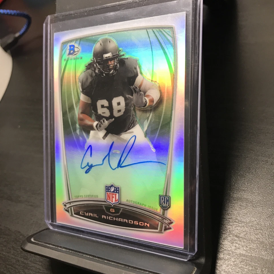 CYRIL RICHARDSON AUTO RC Baylor BEARS 2014 Bowman Chrome Refractor #54 BILLS RC - Image 3 of 4