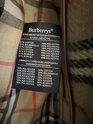BURBERRYS Vintage Trench Coat Khaki With Wool Liner Mens 44 Long
