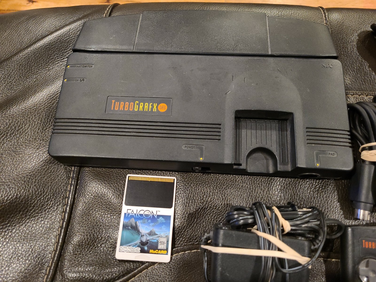 Turbografx 16 Console w/ 2 Controllers, TurboTap, Falcon Game & Cords Works! eBay