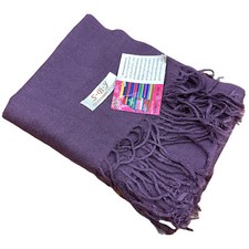Shiboyuan Pashmina Scarf Purple Fringe New Soft Rectangle SBY Woven
